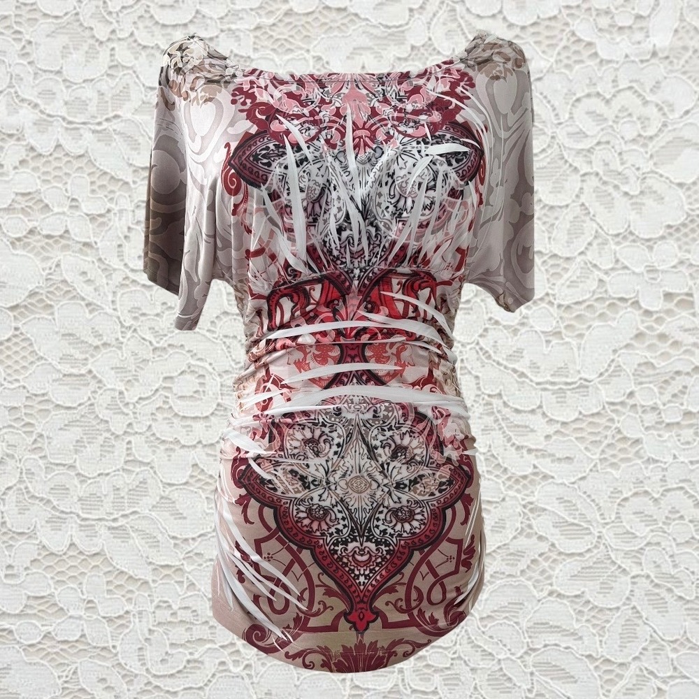 vintage y2k graphic babydoll fitted cybersigilism short sleeve top